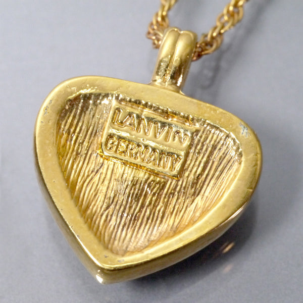 LANVIN　グリーンストーン ハートネックレス（ゴールド）