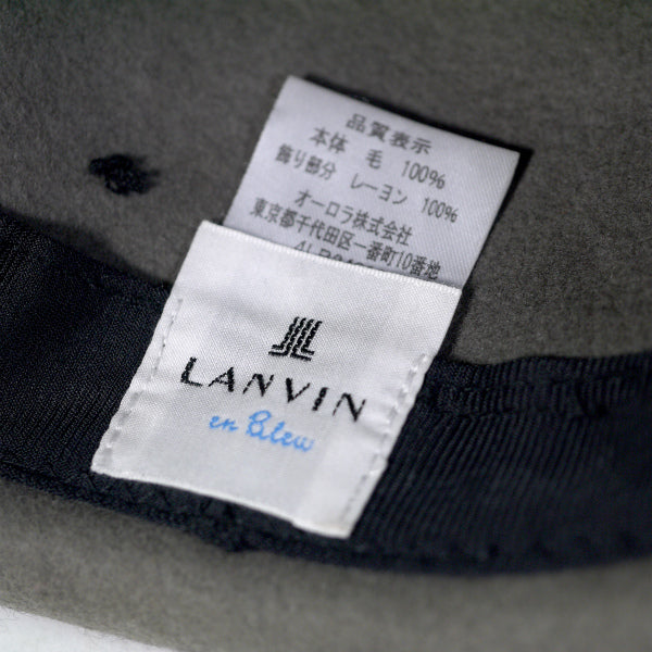LANVIN en Bleu リボン付きクローシュ帽子（グレー）