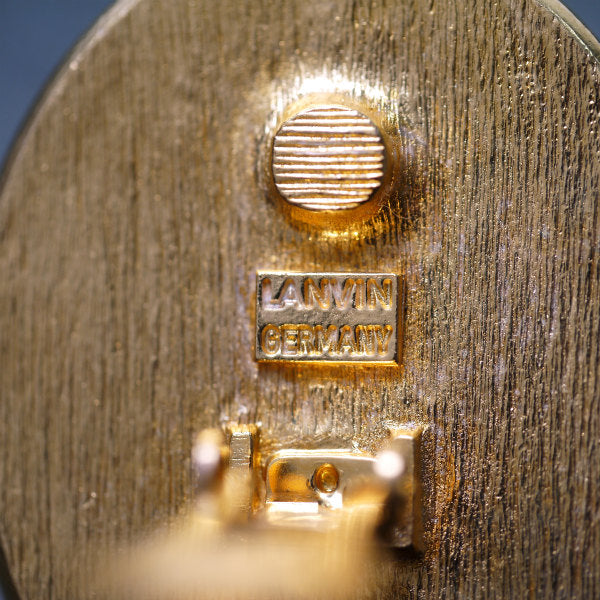 LANVIN　ロゴモチーフ大ぶりイヤリング（クリアパープル）