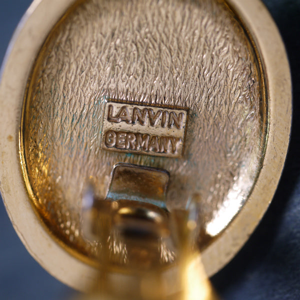 LANVIN　楕円形クリア×ジルコニア イヤリング