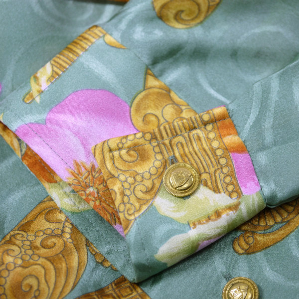 Lanvin スカーフ柄シルクブラウス 長袖