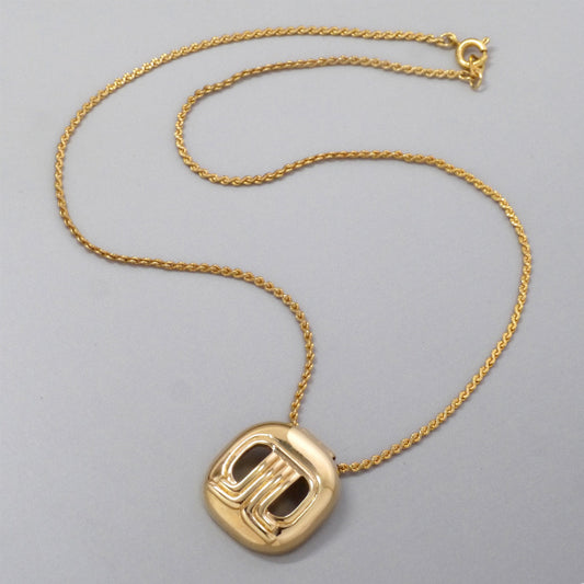 LANVIN　ロゴ スクエアモチーフネックレス（ゴールド）