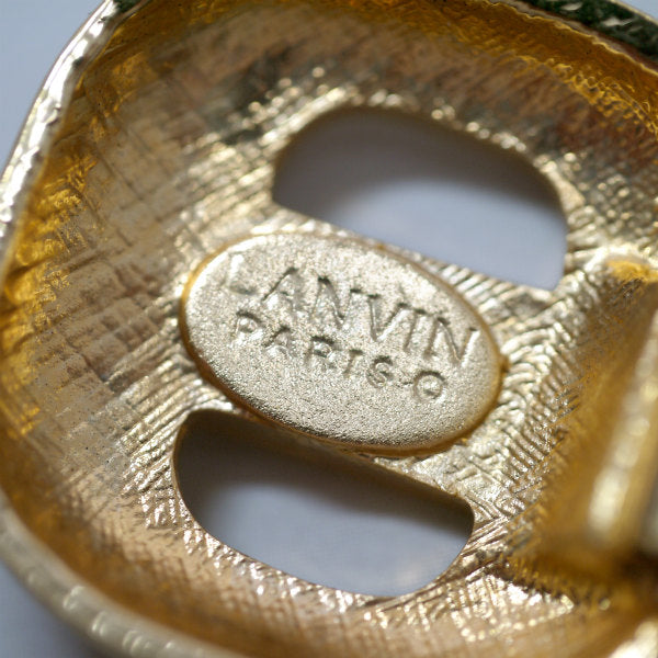 LANVIN　ロゴ スクエアモチーフネックレス（ゴールド）