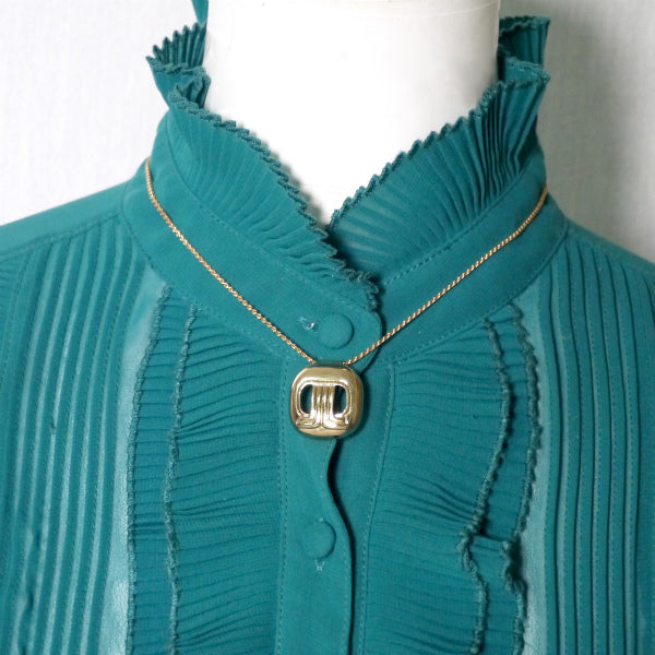 LANVIN　ロゴ スクエアモチーフネックレス（ゴールド）