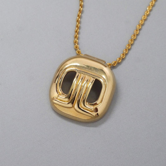 LANVIN　ロゴ スクエアモチーフネックレス（ゴールド）