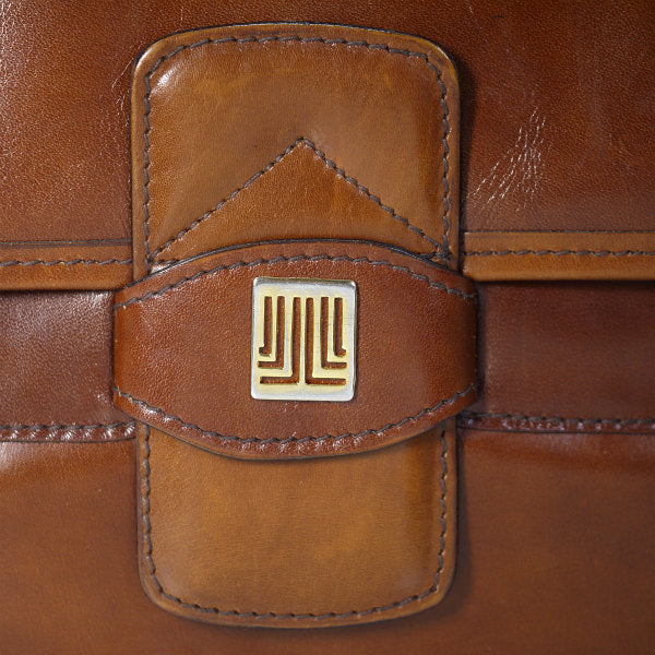 Lanvin アコーディオン総革ショルダーバッグ（飴色）