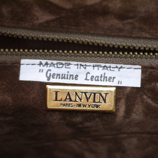 Lanvin アコーディオン総革ショルダーバッグ（飴色）