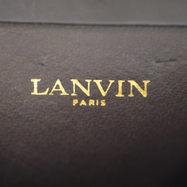 LANVIN ロゴ金具がま口コインケース（濃茶）