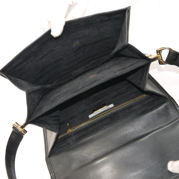 Lanvin アコーディオン総革ショルダーバッグ（黒）