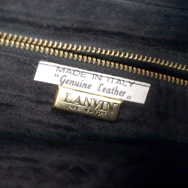 Lanvin アコーディオン総革ショルダーバッグ（黒）