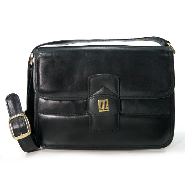 Lanvin アコーディオン総革ショルダーバッグ（黒）