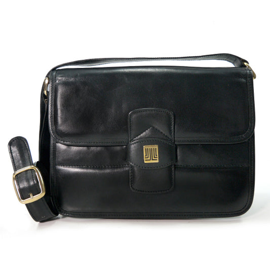 Lanvin アコーディオン総革ショルダーバッグ（黒）