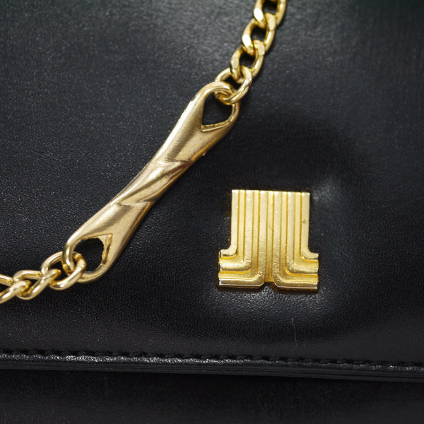 Lanvin 総革2WAYロゴチェーンバッグ（黒）