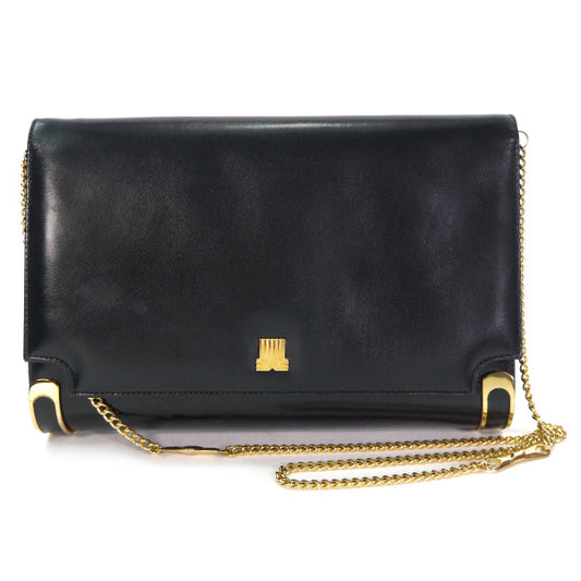 Lanvin 総革2WAYロゴチェーンバッグ（黒）