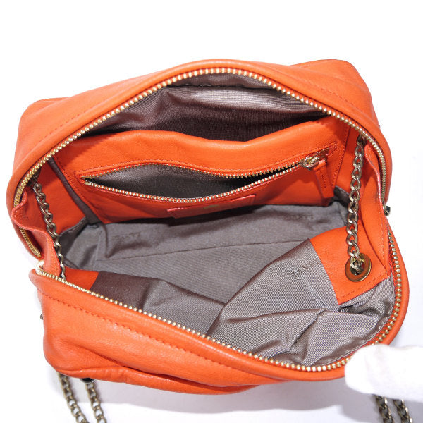 Lanvin スタッズWチェーンショルダー（オレンジ）