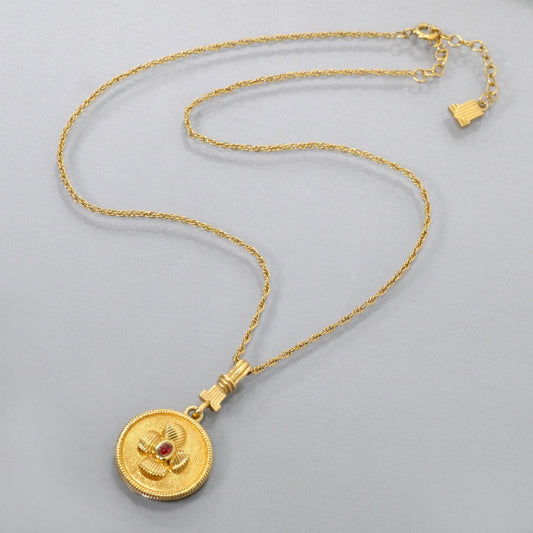 LANVIN　コインフラワーネックレス（ゴールド）