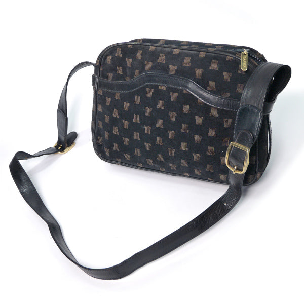 Lanvin　ロゴグラム スエード斜めがけショルダー（紺）