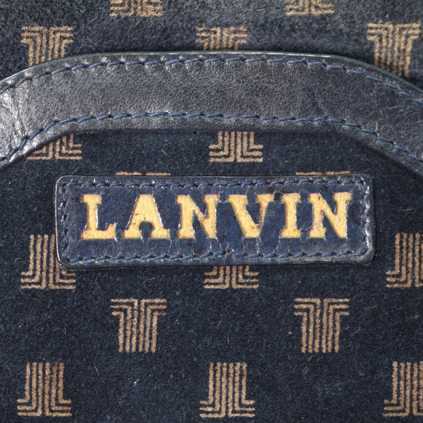 Lanvin　ロゴグラム スエード斜めがけショルダー（紺）