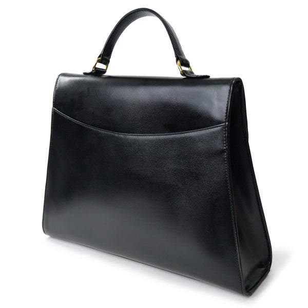 Lanvin ケリー型希少ロゴレザーハンドバッグ（黒）