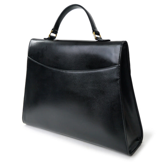 Lanvin ケリー型希少ロゴレザーハンドバッグ（黒）