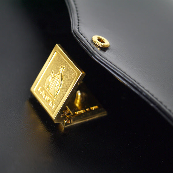 Lanvin ケリー型希少ロゴレザーハンドバッグ（黒）