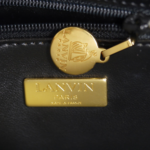 Lanvin ケリー型希少ロゴレザーハンドバッグ（黒）