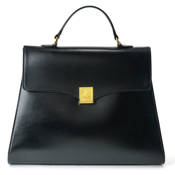 Lanvin ケリー型希少ロゴレザーハンドバッグ（黒）