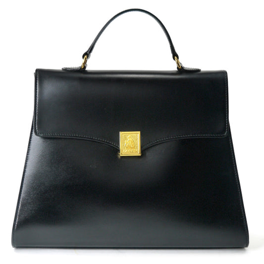 Lanvin ケリー型希少ロゴレザーハンドバッグ（黒）