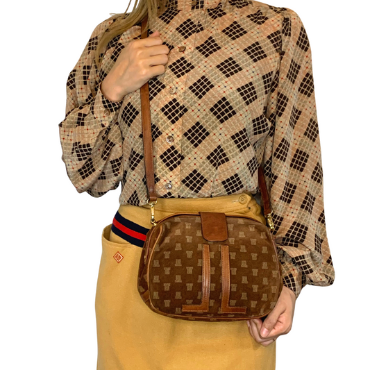 Lanvin　ロゴグラムスエード ドクターズバッグ（茶）