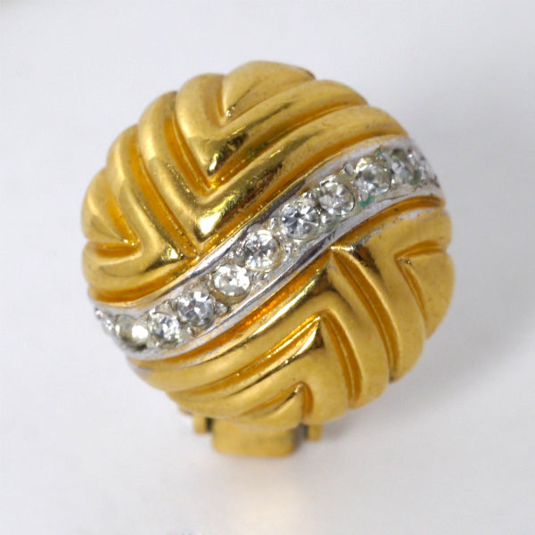 LANVIN　ジルコニア ミニラウンドイヤリング（ゴールド）