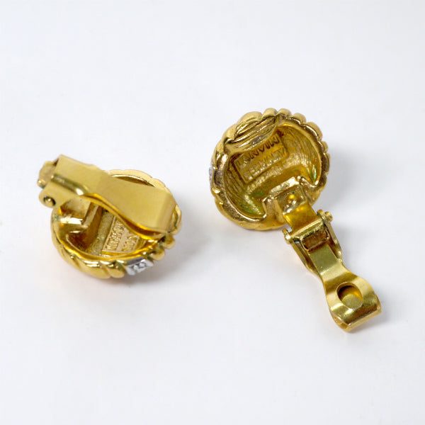 LANVIN　ジルコニア ミニラウンドイヤリング（ゴールド）