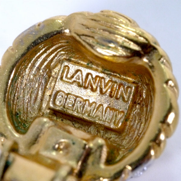 LANVIN　ジルコニア ミニラウンドイヤリング（ゴールド）