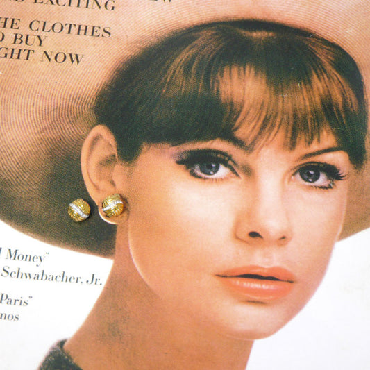 LANVIN　ジルコニア ミニラウンドイヤリング（ゴールド）