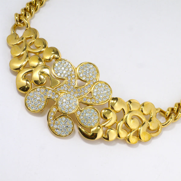 LANVIN　ジルコニア大ぶりネックレス（ゴールド）