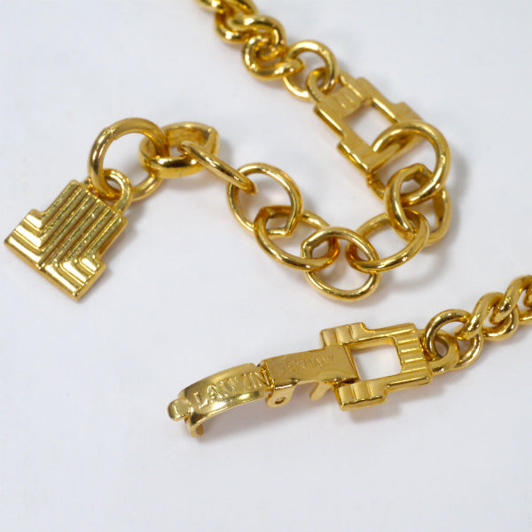 LANVIN　ジルコニア大ぶりネックレス（ゴールド）