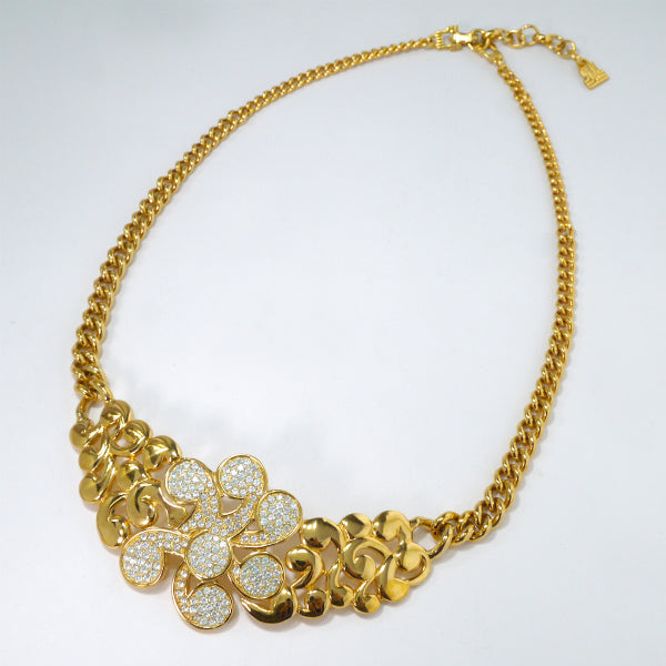 LANVIN　ジルコニア大ぶりネックレス（ゴールド）