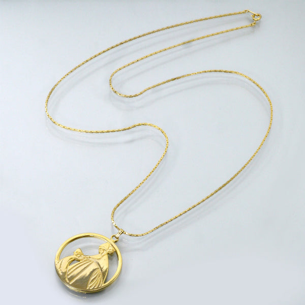 LANVIN　希少ロゴプレート ネックレス（ゴールド）