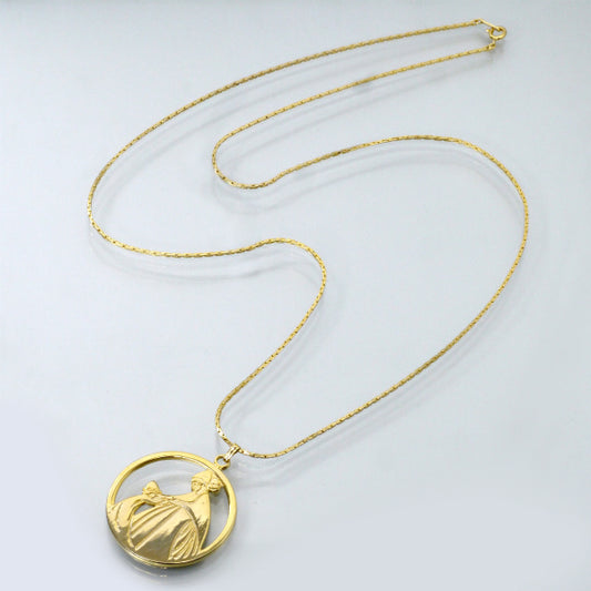 LANVIN　希少ロゴプレート ネックレス（ゴールド）