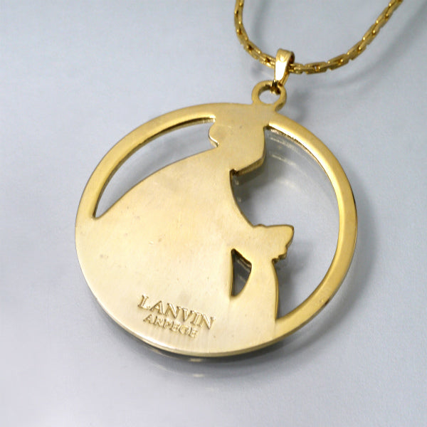LANVIN　希少ロゴプレート ネックレス（ゴールド）