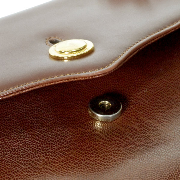 Lanvin スムース×リザード型押しショルダーバッグ（飴色）