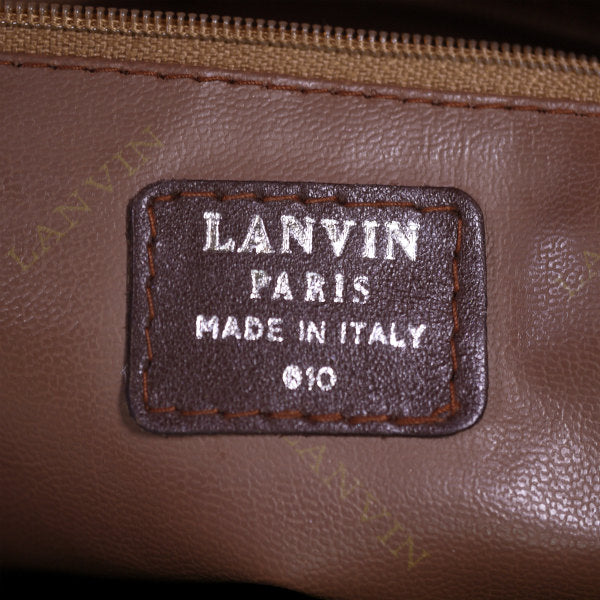Lanvin スムース×リザード型押しショルダーバッグ（飴色）
