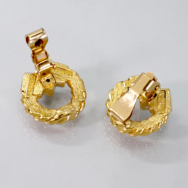 LANVIN　ツイストフープ グリーンイヤリング（ゴールド）