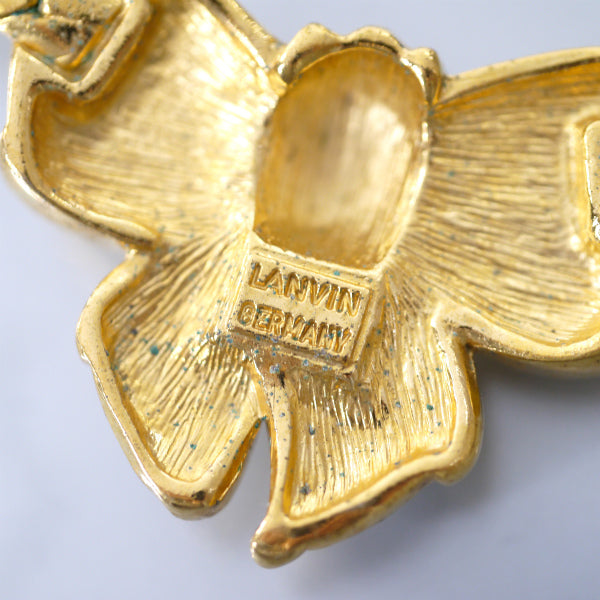 LANVIN　ビッグリボン ネックレス（ゴールド/ストーン）