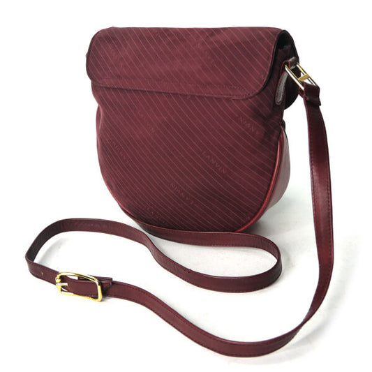 Lanvin 希少ロゴ ヌバックショルダー（ボルドー）