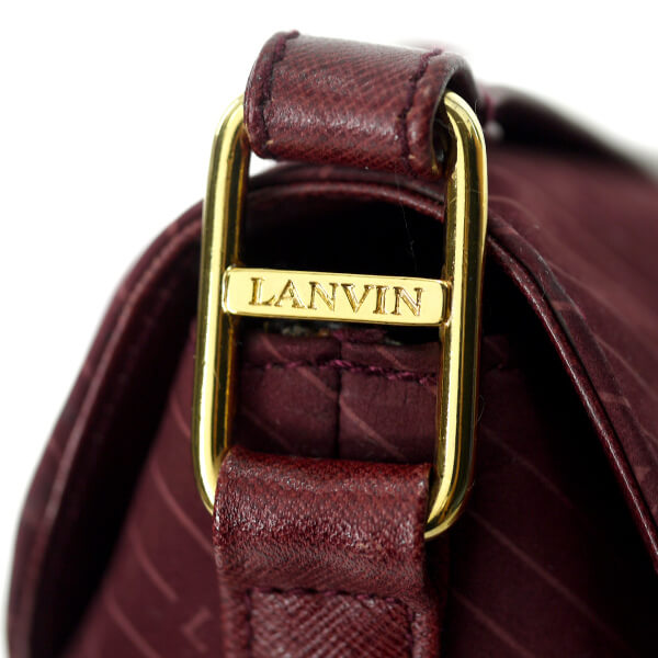Lanvin 希少ロゴ ヌバックショルダー（ボルドー）