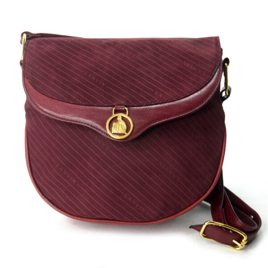Lanvin 希少ロゴ ヌバックショルダー（ボルドー）