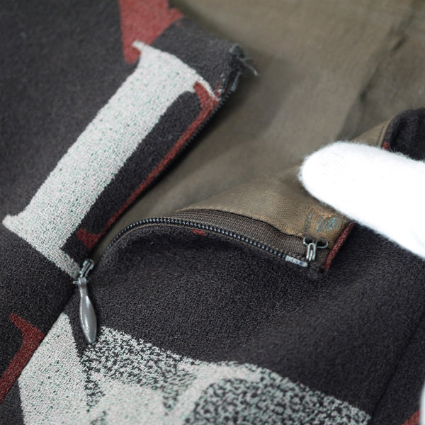 LANVIN ロゴ総柄ウールプリーツスカート（茶系）