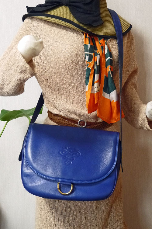 Lancel　総革ショルダー（青）