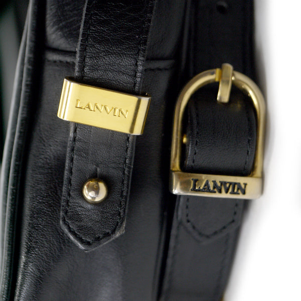 Lanvin 総革デザインポケットショルダー（黒）