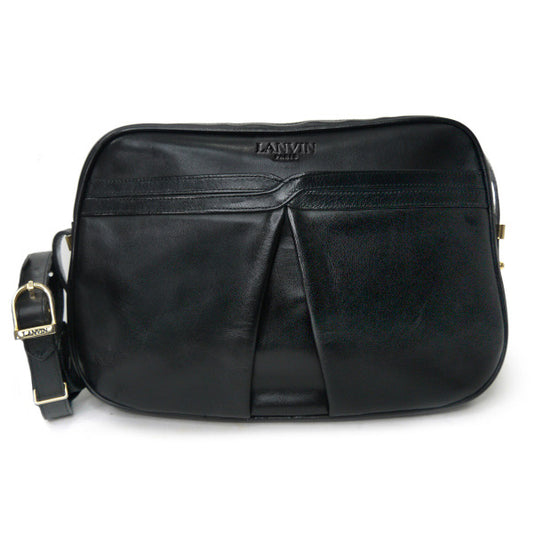 Lanvin 総革デザインポケットショルダー（黒）